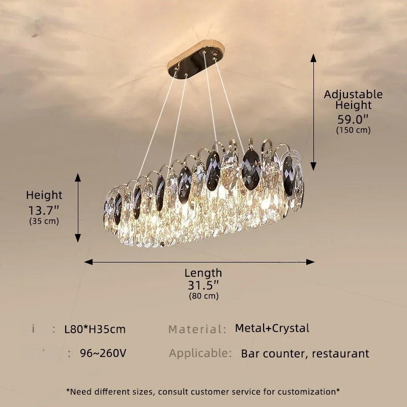 Afralia™ Crystal Chandelier Pendant Light Modern Minimalist Luxury Lighting
