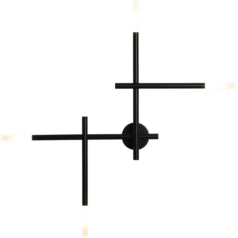 Afralia™ Nordic Black LED Wall Lamp: Multi Arms Bedside & Living Room Indoor Lighting