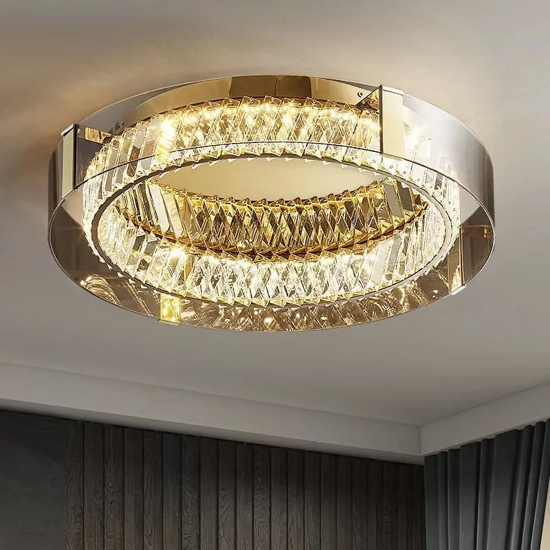 Afralia™ Nordic LED Crystal Glass Ceiling Light - Modern Living Room Dining Room Bedroom