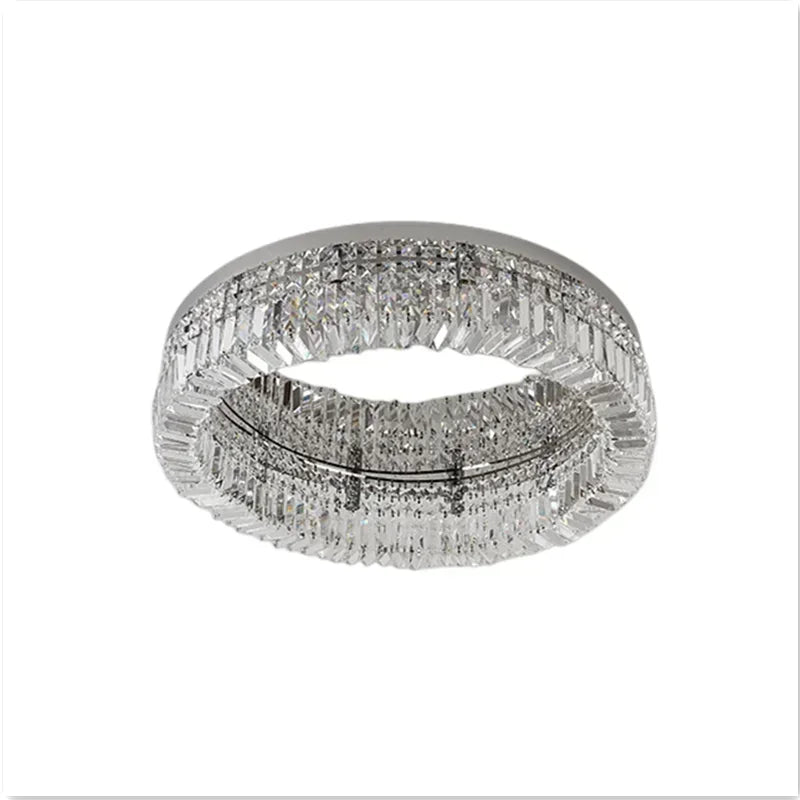 Afralia™ Crystal LED Ceiling Light Chandelier for Bedroom, Modern Round Indoor Lighting