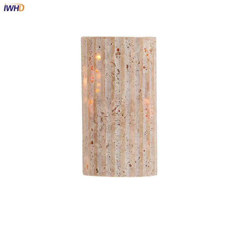 Afralia™ Yellow Travertine LED Wall Light Room Decoration Living Dining LED Wall Lamp