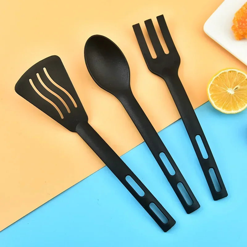 Afralia™ Kitchen Utensils Set Silicone Spatula Slotted Spoon Portable Camping Cutlery