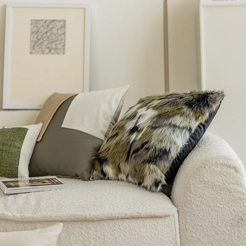 Afralia™ Modern PU Leather Sofa Cushion Cover, Minimalist Bedroom Throw Pillow Covers