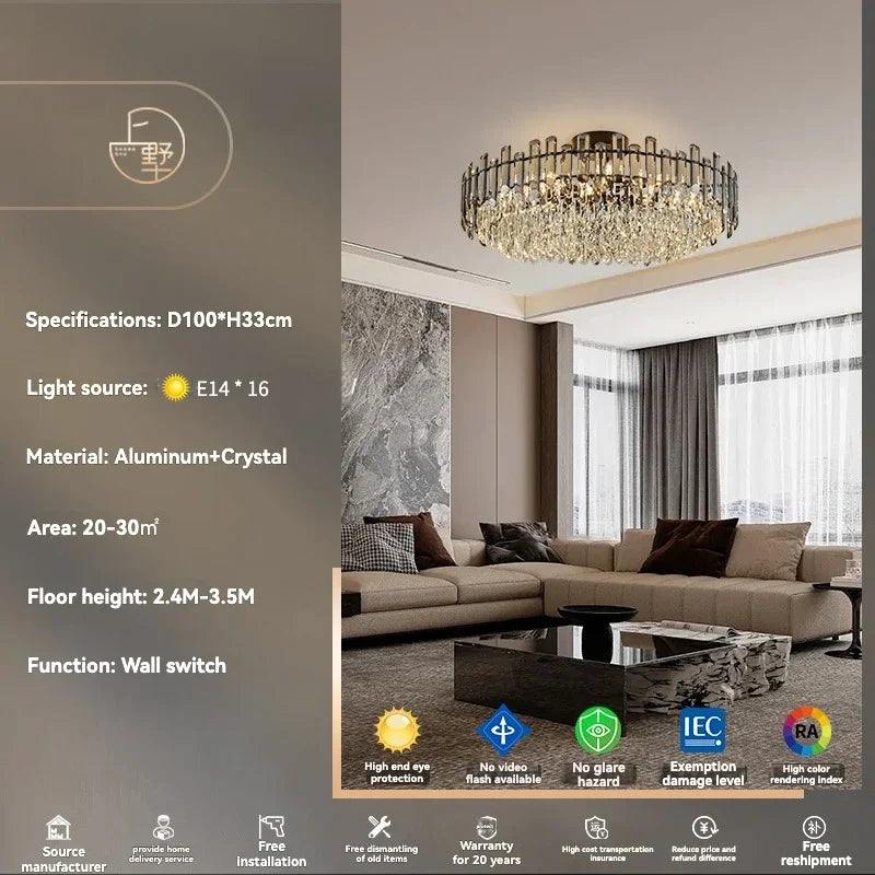 Afralia™ Gold Crystal Ceiling Chandelier: Luxury Modern LED Pendant for Home Décor