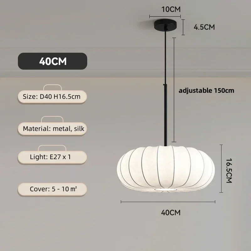 Afralia™ Silk Pendant Light | Elegant LED Chandelier for Dining Room and Bedroom