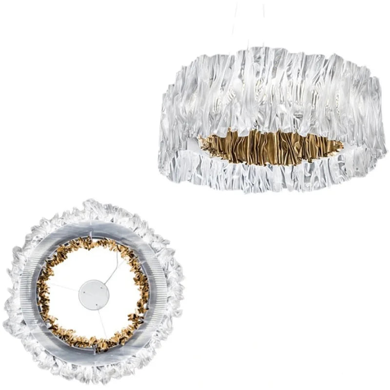 Afralia™ Acrylic Ceiling Chandelier for Art Restaurant Hotel LED Ring Light