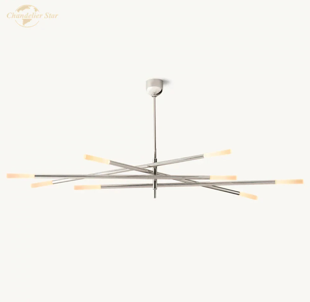 Afralia™ LED Glass Chandelier with Etched Rods for Dining Room, Kitchen, Bedroom - Modern Pendant Lighting
