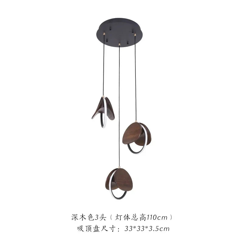 Afralia™ Solid Wood Pendant Light: Creative Art LED Lighting for Kitchen, Restaurant, and Home Decor