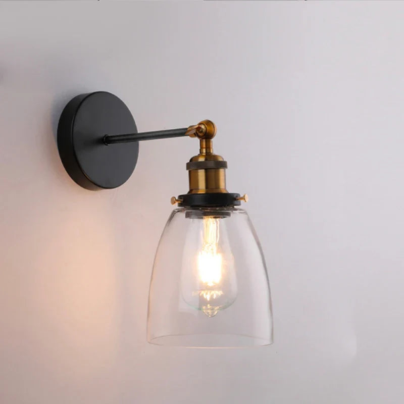 Afralia™ Glass Pendant Light Industrial Vintage Loft Wall Lamp