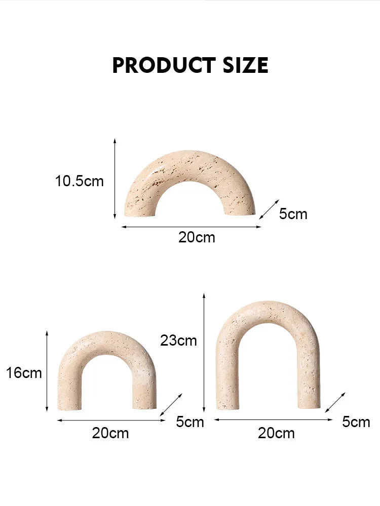 Travertine Marble Arch Decor by Afralia™ for Stylish Home Accents