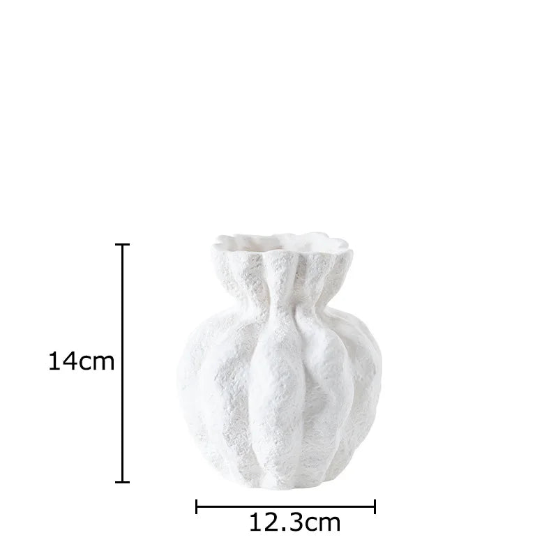 Afralia™ Flower Bud Ceramic Vase | Artificial Floral Arrangement Desk Decoration