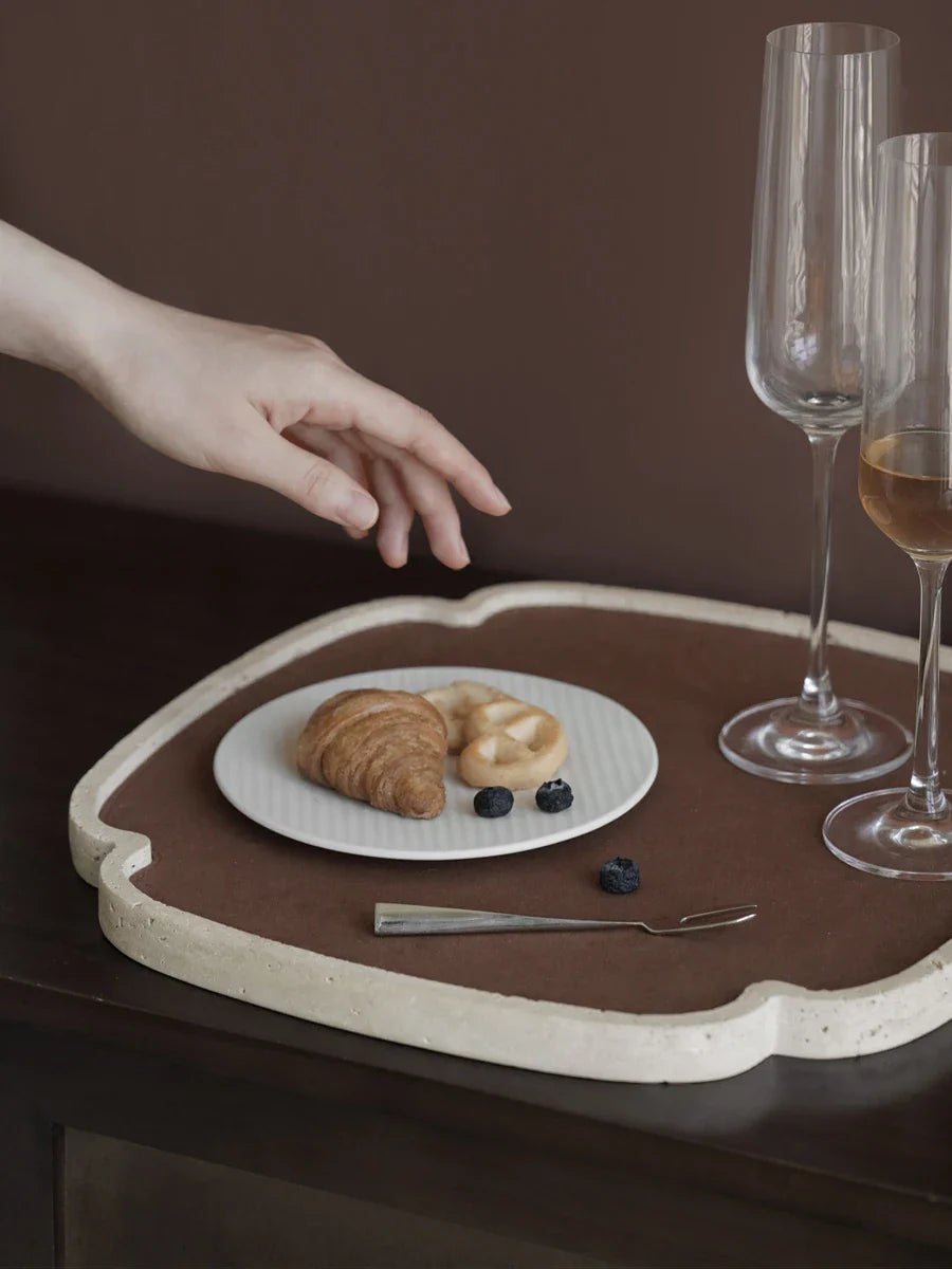 Afralia™ Travertine Decorative Tray - Versatile Jewelry & Coffee Table Home Decor