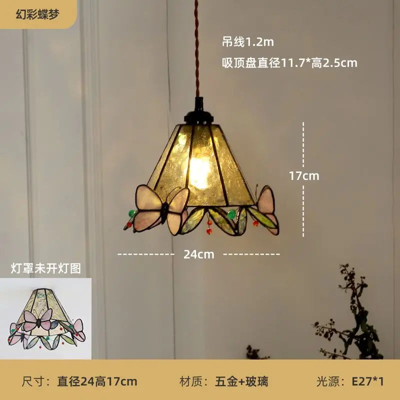 Afralia™ Nordic Retro Colored Glass Chandelier LED Light for Home and Hospitality