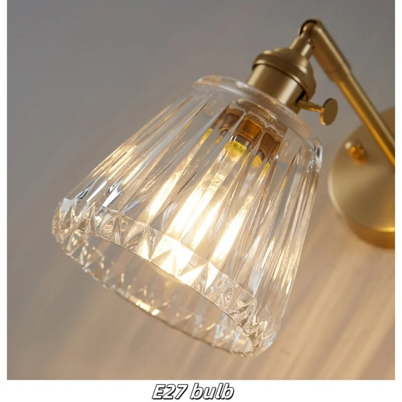 Afralia™ Clear Glass Copper Knob LED Wall Lights | Modern Nordic Design