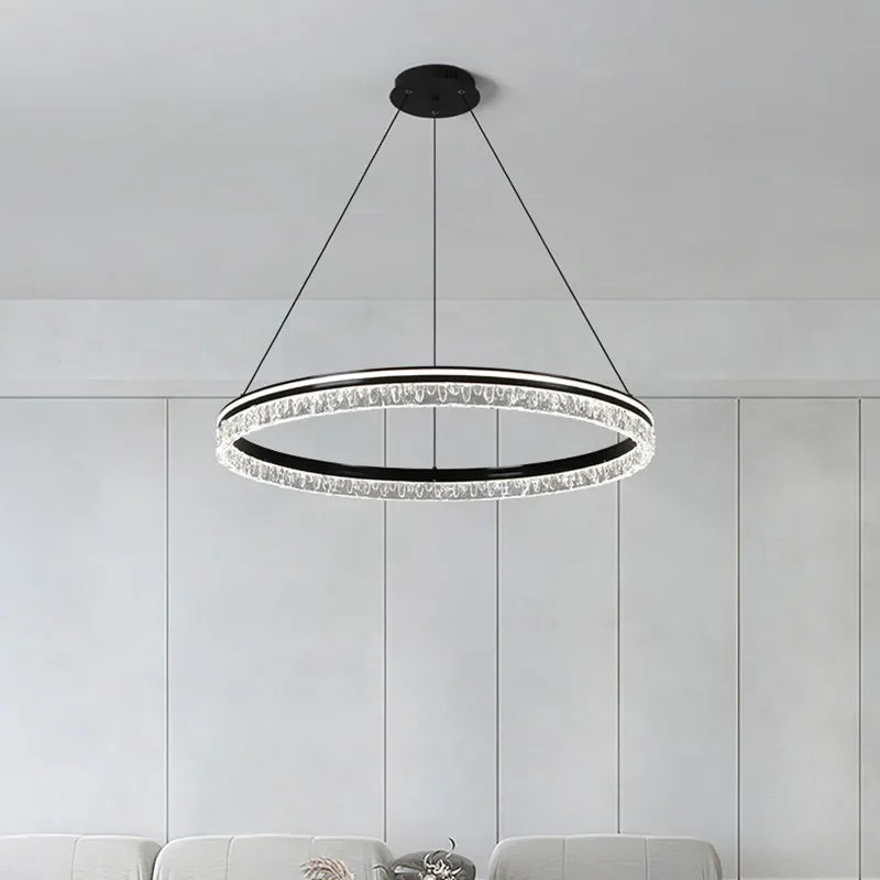 Afralia™ Nordic Ring LED Chandelier: Dimmable Luxury Lighting Fixture for Living Room, Kitchen, Bedroom