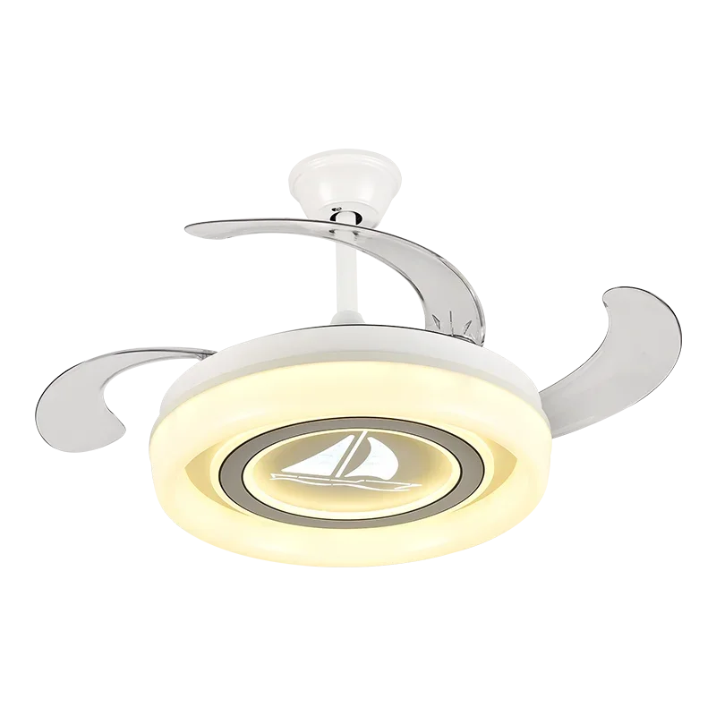 Afralia™ Modern Minimalist LED Ceiling Fan Light with Remote Control