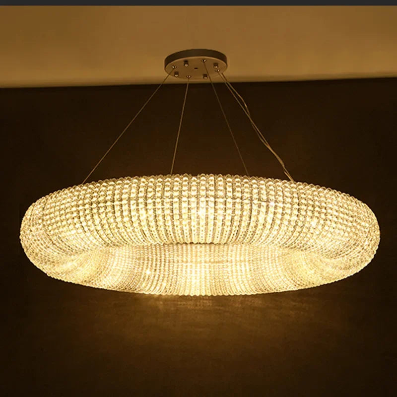 Afralia™ Luxury Crystal Flower Ceiling Chandelier LED Pendant Light for Home Decor