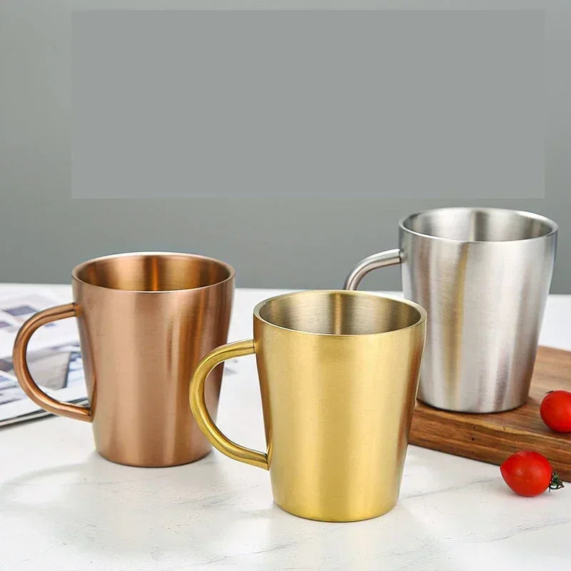 Afralia™ Stainless Steel Double Wall Coffee Mug Drinkware