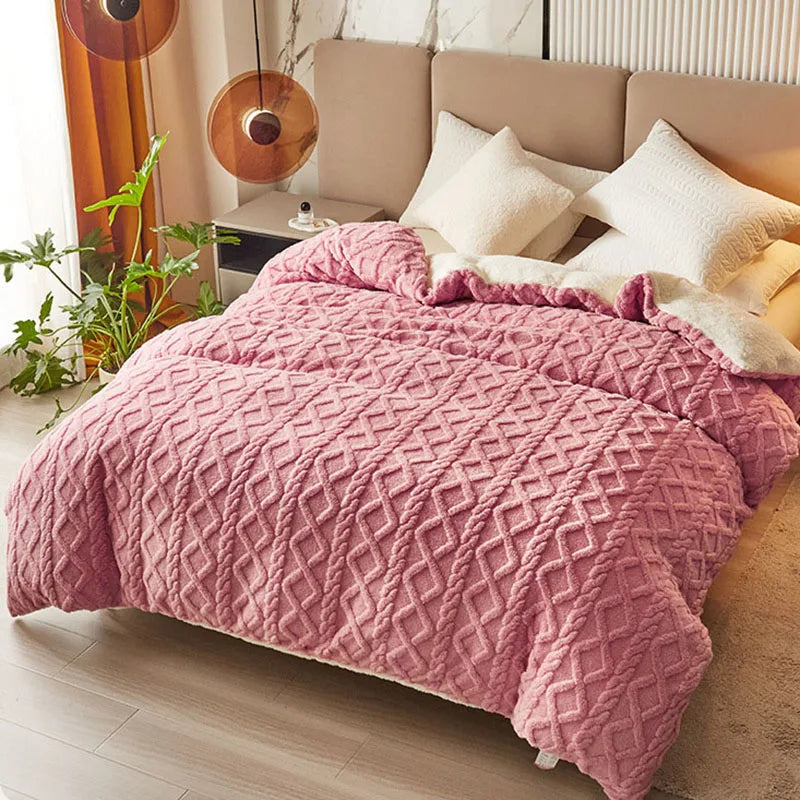 Afralia™ Dual Use Cashmere Duvet Cover: Winter Warm Plush Blanket with Double-sided Fleece
