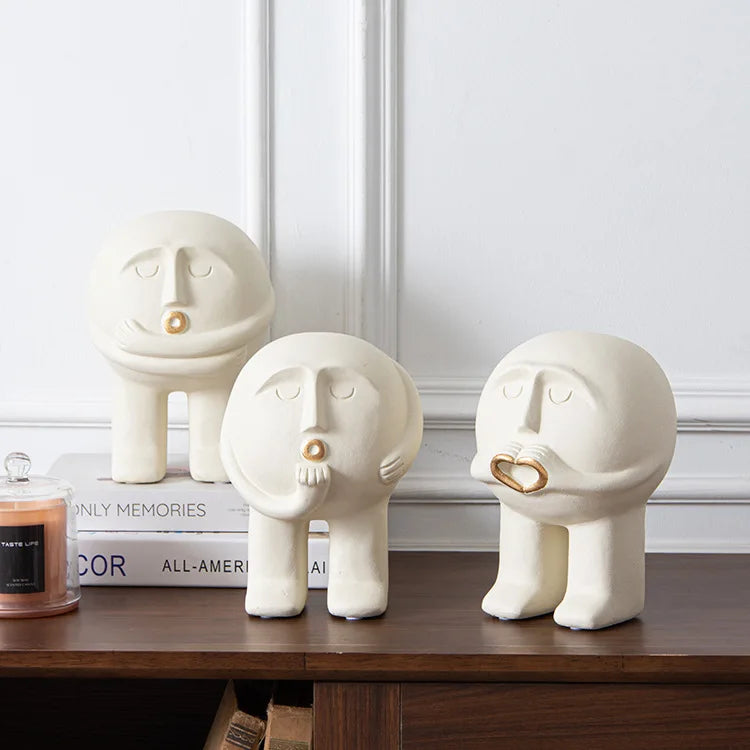 Afralia™ Resin Caring Person Figure Sculpture Home Decor Figurine