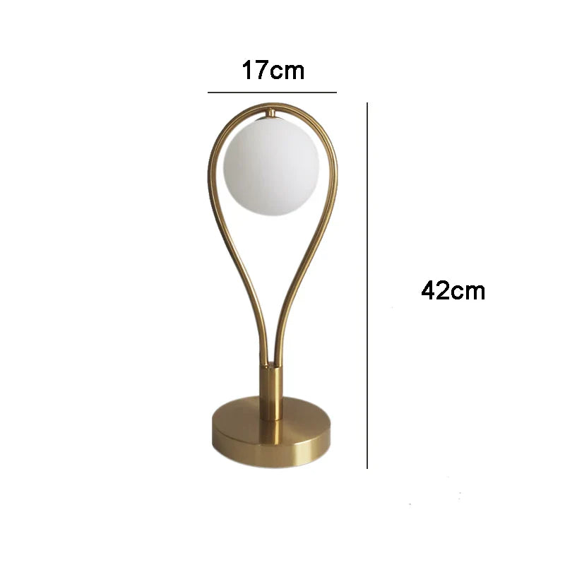 Afralia™ Nordic Glass Ball Brass Table Lamp | Modern Bedroom Living Room Decor