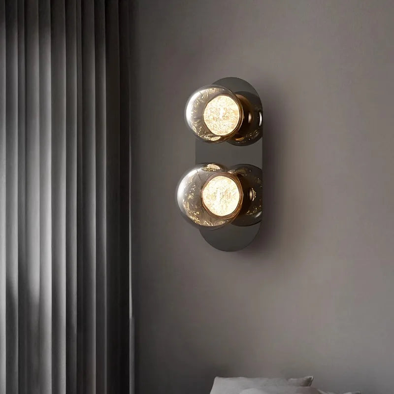 Afralia™ Glass Ball Sconce Lamps Round Wall Decor Lights for Luxurious Room & Aisle