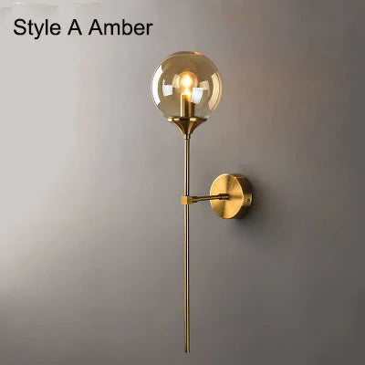 Afralia™ Vintage Loft Chandelier E27 Round Ball Light Ceilling Lamp Black Gold