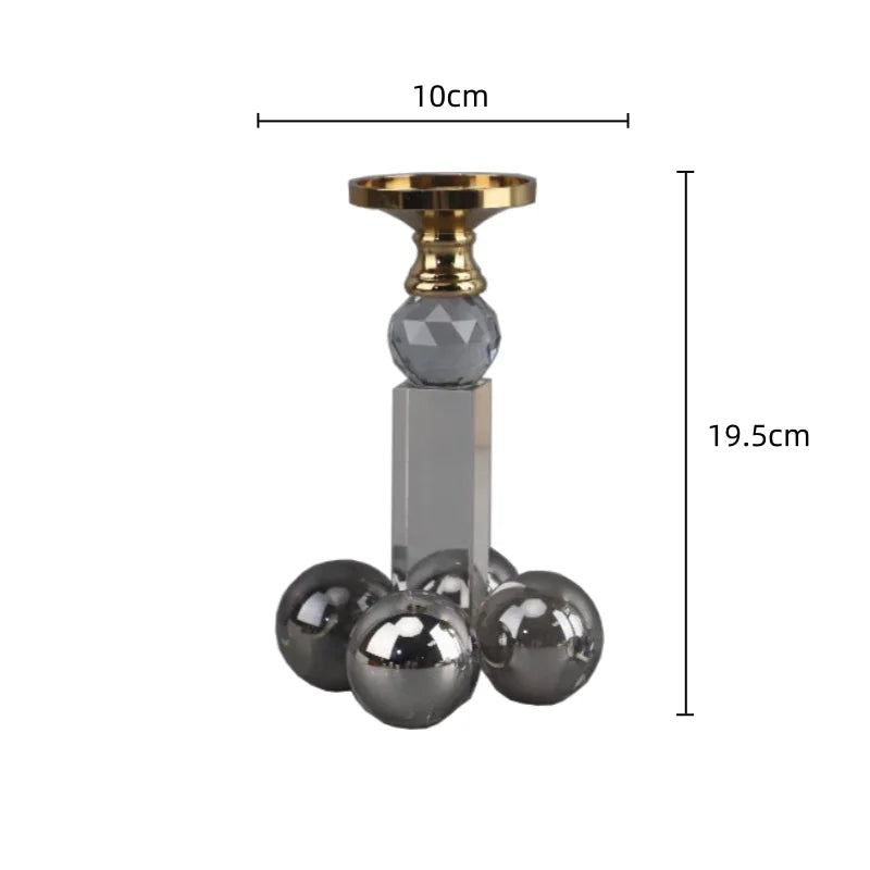 Afralia™ Clear Crystal Geometric Candle Holder for Home Decoration