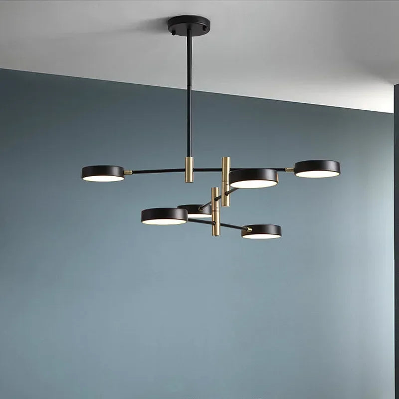 Afralia™ Modern LED Pendant Light: Circular Black Gold Chandelier for Stylish Interior Lighting