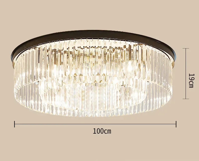 Afralia™ Metal Crystal Pendant Light Chandelier for Living Room, LED Hanging Lamp