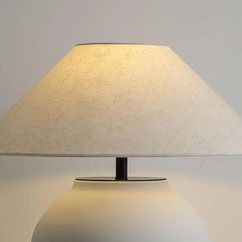 Afralia™ Ceramic Table Lamp: Simple Wabi-sabi Style Bedroom Decor, Retro Bedside Lighting