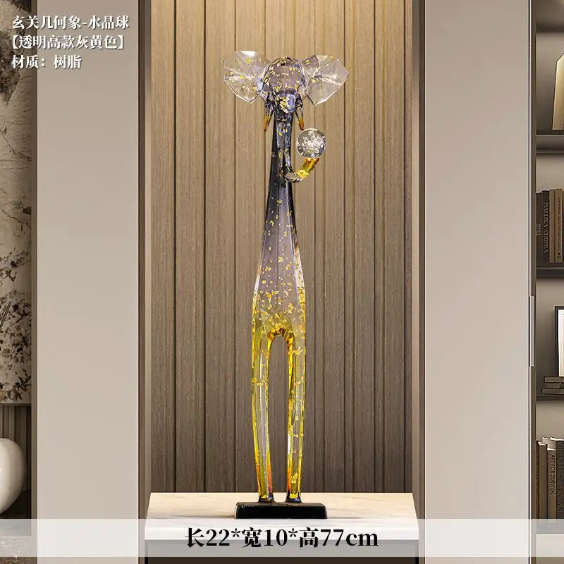 Afralia™ Elephant Floor Decoration Sculpture Living Room TV Cabinet Ornament Figurine