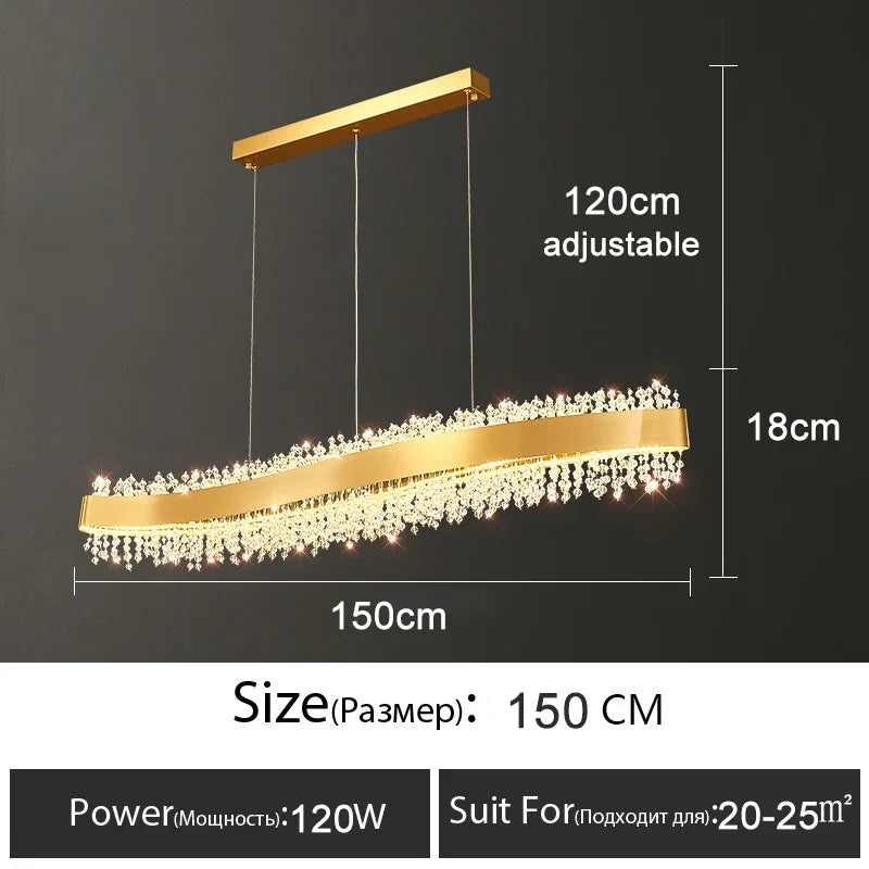 Afralia™ Crystal Tassel Pendant Chandeliers – Modern Luxury LED Lighting for Dining and Living Room