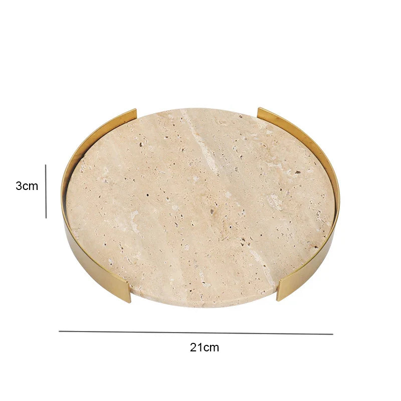 Afralia™ Travertine Marble Incense Burner Ball Shape Stone Holder Home Decor Tray