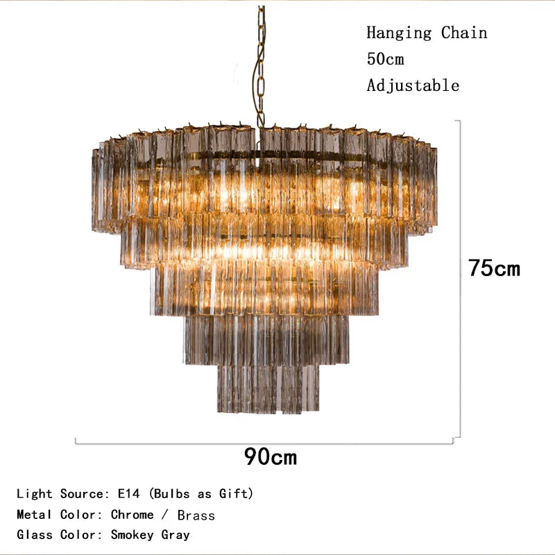 Afralia™ High Glass Ceiling Pendant LED Chandelier for Living Room