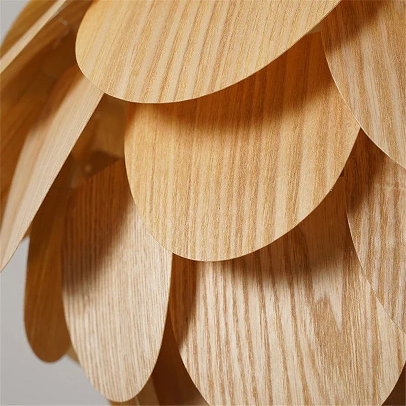 Afralia™ Pine Fruit Chandelier: Nordic Bamboo Wood Art Pendant Lamps for Dining Living Room Restaurant