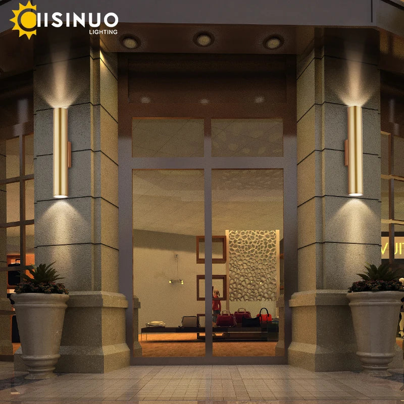 Afralia™ Gold LED Wall Lamp 96V 220V IP67 Waterproof Outdoor Sconce Light