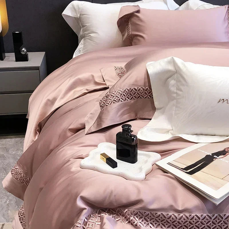 Afralia™ Queen Bedding Set: High End Hollow-carved Design Lyocell Fibres Duvet Cover Set