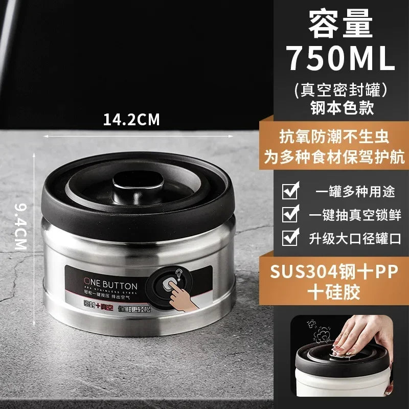 Afralia™ Stainless Steel Airtight Coffee Beans Storage Jar