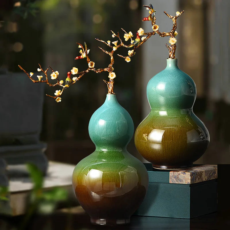 Enamel Color Gourd Ceramic Decoration for Home & Office by Afralia™