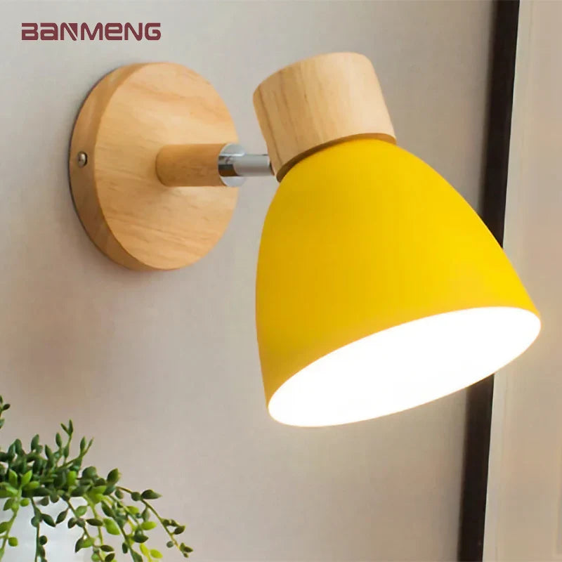 Afralia™ Nordic Wood Wall Sconce LED Light for Indoor Home Decor