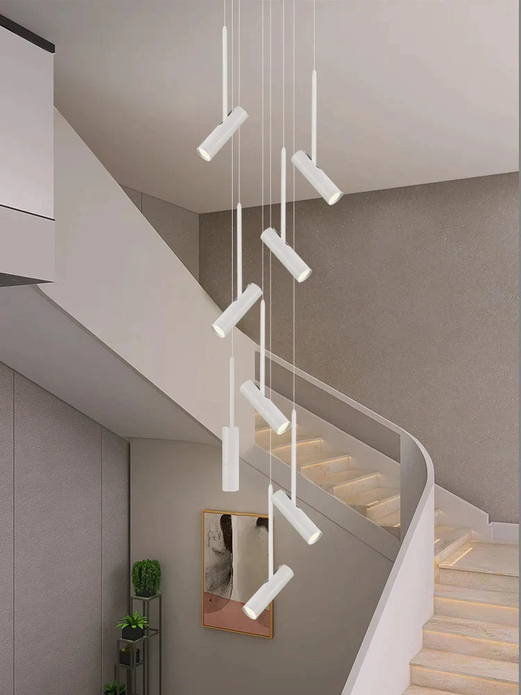 Afralia™ Nordic Chandelier: Modern Cylindrical Spotlight for Living Room, Dining Room, Staircase