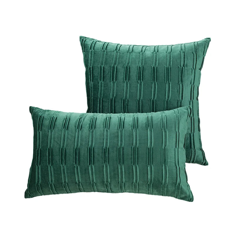 Afralia™ Soft Velvet Cushion Cover 45x45cm, Solid Green Decor for Living Room & Bedroom