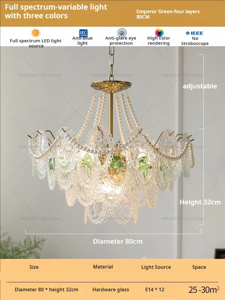 Afralia™ Glass Dining Room Chandelier: Retro French Style for Living & Master Bedroom