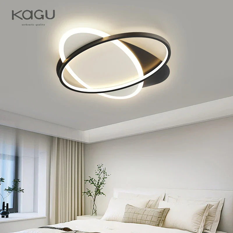 Afralia™ LED Chandelier: Black White Modern Lighting for Living Study Room Luminaire