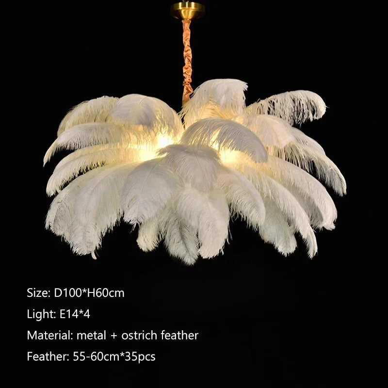 Afralia™ Nordic Feather LED Pendant Lamp - Luxe Home Decor & Indoor Lighting