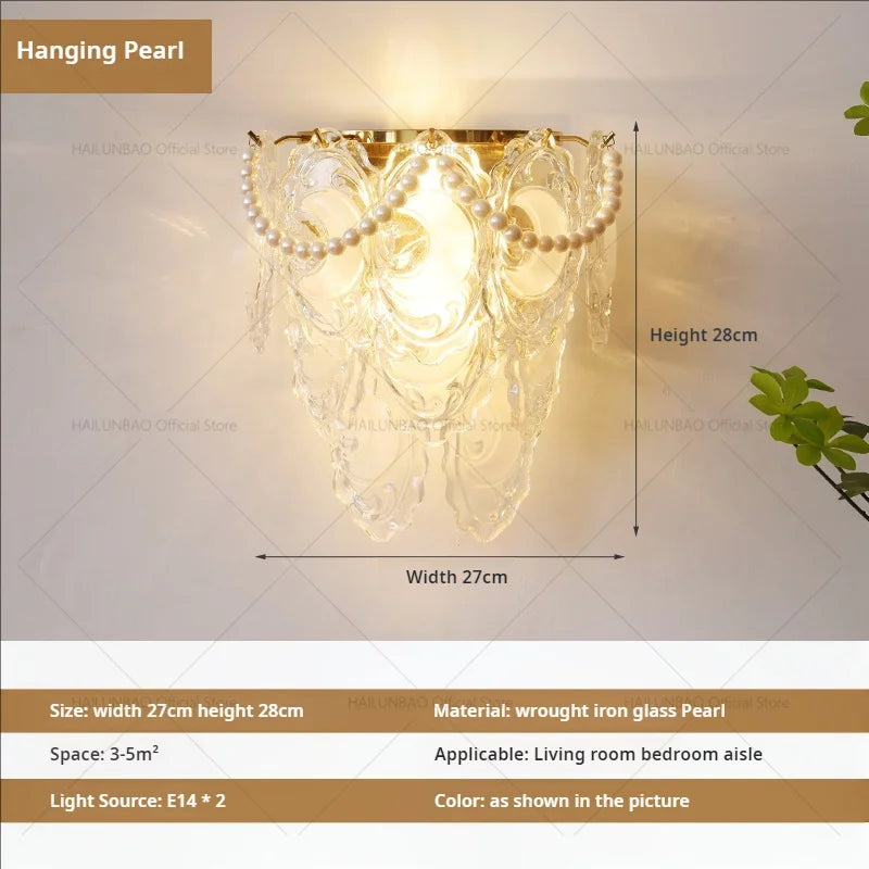 Afralia™ Luxe Crystal Glass Wall Lamp for Aisle, Living Room, Bedroom & Corridor Lighting