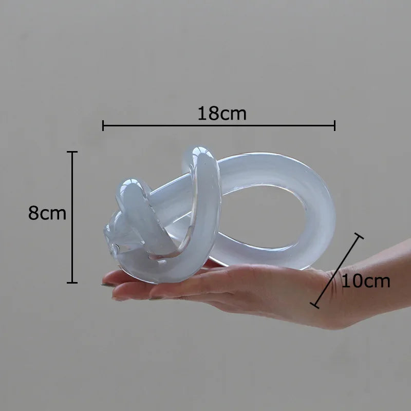 Afralia™ Twisted Knot Glass Chain Cluster Ornaments for Stylish Desk & Room Decor