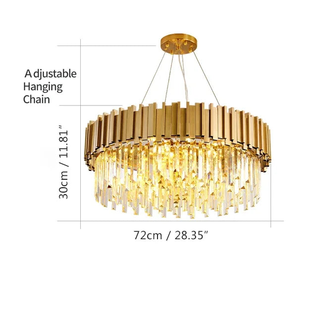 Afralia™ Gold Black Crystal Chandeliers LED Ceiling Light for Luxe Living & Hospitality