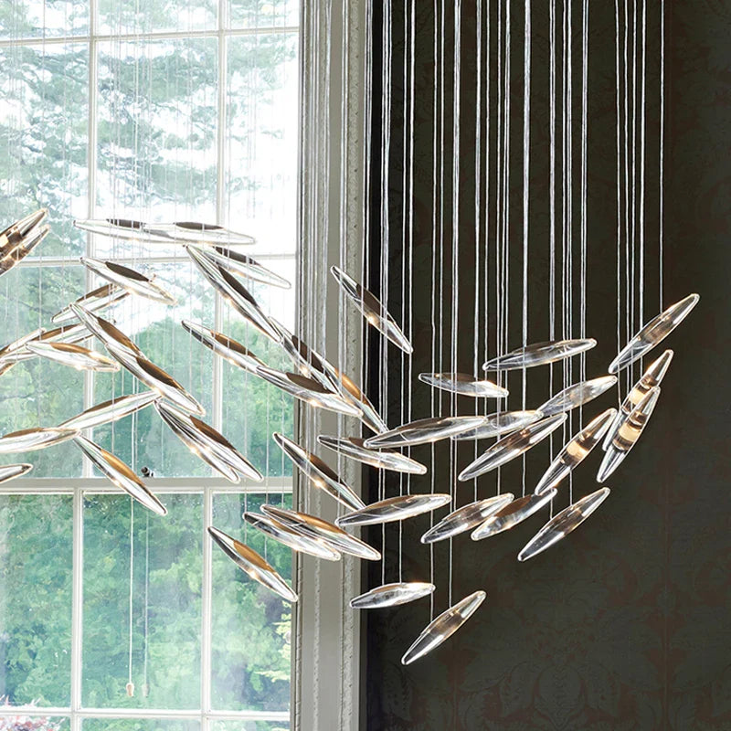 Afralia™ Modern Crystal Chandelier Pendant Light for Villa Hall, Living Room, Kitchen Island